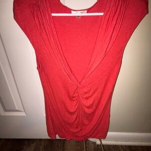 Sophia Max Red Draped Blouse